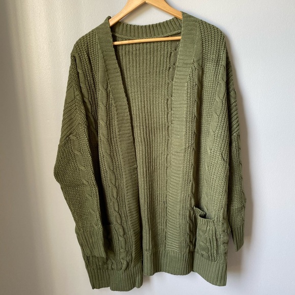 Olive Open Front Cardigan - Picture 4 of 9
